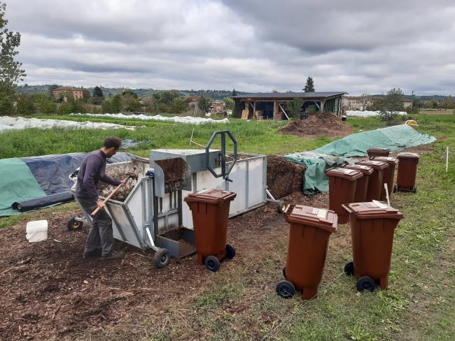 Micro-plateforme de compostage chez un maraîcher