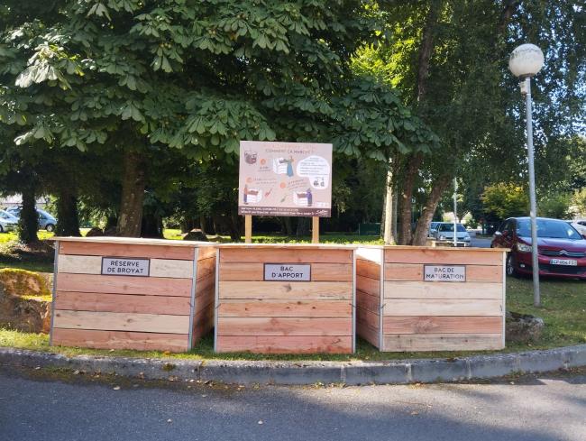 Aire de compostage 3 bacs de 1000L