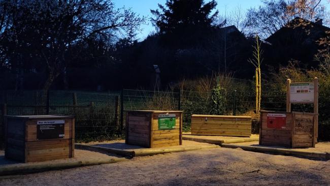 Site de compostage partagé en quartier situé sur le parking de la rue Paul Bert à Chenôve, inauguré le 4 mars 2026 