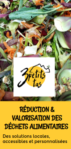 logo sur fond de photo d'épluchures avec titre : réduction et valorisation des déchets alimentaires